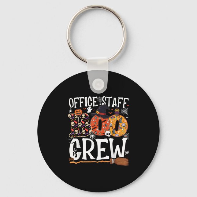 Office Staff Boo Crew Funny Halloween Matching Cos Key Ring (Front)