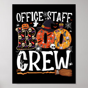 Office Staff Boo Crew Funny Halloween Matching Cos Poster