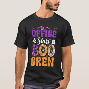 Office Staff Boo Crew Matching Autumn Halloween Co T-Shirt
