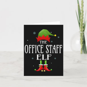 Office Staff Elf Xmas Matching Family Group Christ Card
