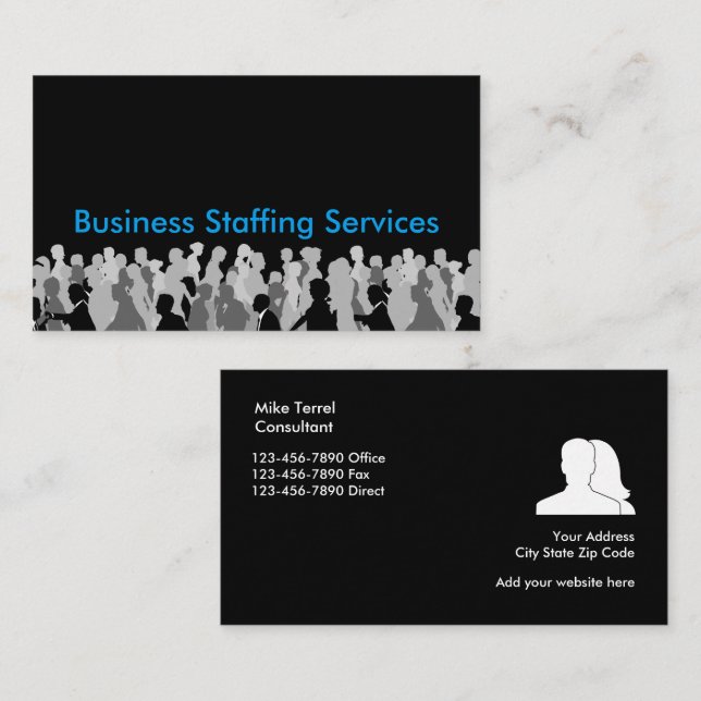 Office Staffing Business Cards (Front/Back)