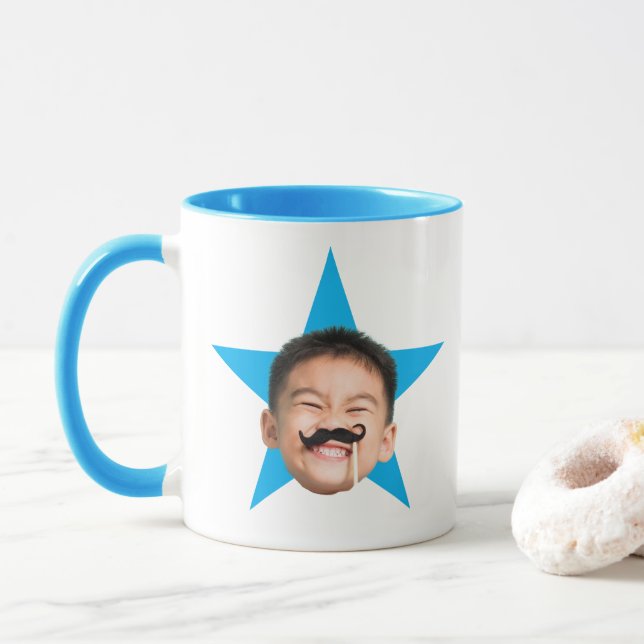 Office Star Mug, Office TV Show Mug, Face mug (With Donut)