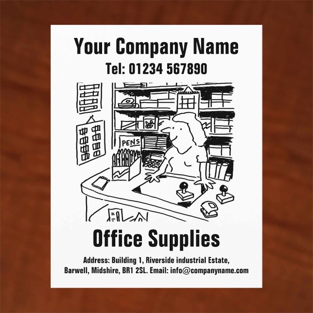 Office Supplies Cartoon Design Flyer (Creator Uploaded)