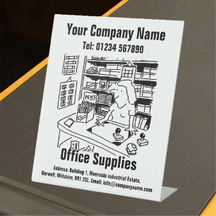 Office Supplies Counter Promotional Pedestal Sign