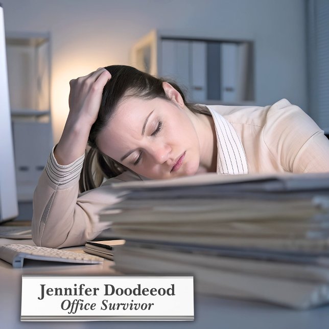 Office Survivor White Desk Name Plate (Creator Uploaded)