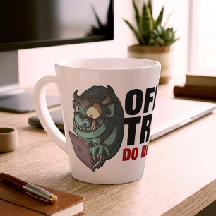 Office Troll Do Not Feed! Internet Troll Cartoon Latte Mug
