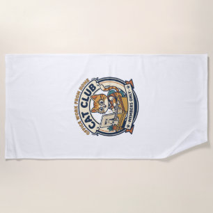 Office Work From Home Cat Cat Lover Gift - Office Beach Towel
