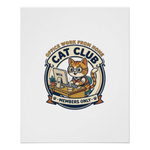Office Work From Home Cat Cat Lover Gift - Office Poster