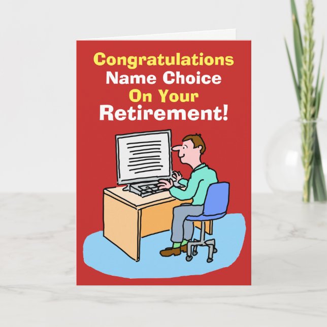 Office Worker, Data, or Computer User Retirement Card (Front)
