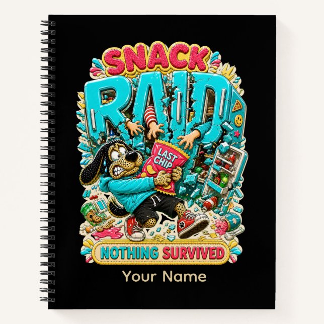 Office Worker Sarcastic Dog Graphic Tee Notebook (Front)