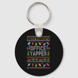 Office Yapper Ugly Sweater Christmas  Key Ring