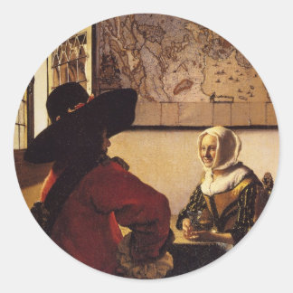 Officer and Laughing Girl Classic Round Sticker