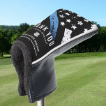 Officer Anniversary Blue Line Police Retirement Golf Head Cover<br><div class="desc">This design features a police force flag with black and white stripes, and a thin blue line stripe as well. This golf head cover is great for showing appreciation to an officer celebrating an anniversary or thanking a retiring law enforcement officer, sheriff, captain, or chief for their years of service....</div>