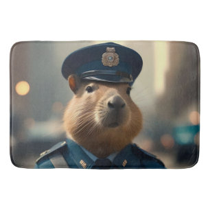 Officer Capybara The Policeman, Bath Mat