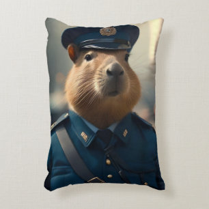 Officer Capybara The Policeman, Decorative Cushion