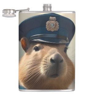 Officer Capybara The Policeman,  Hip Flask