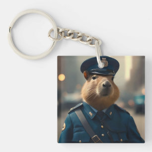Officer Capybara The Policeman,  Key Ring