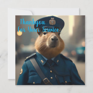 Officer Capybara The Policeman, Thank You Card