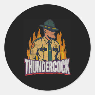 Officer Sergeant Cius Thunder Bodycam Funny Meme Classic Round Sticker