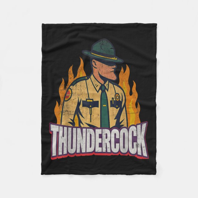 Officer Sergeant Cius Thunder Bodycam Funny Meme  Fleece Blanket (Front)