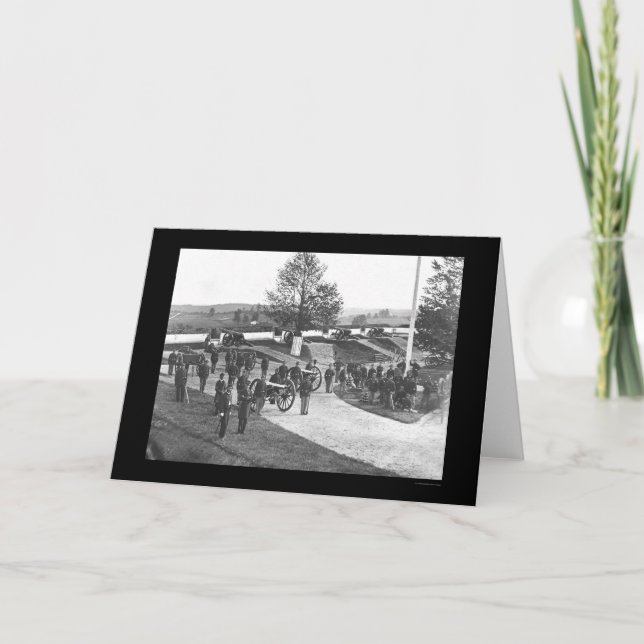 Officers and Men in Fort Stevens, DC 1865 Card (Front)