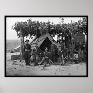 Officers of Company F at Arlington 1865 Poster