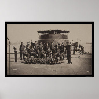 Officers on the Deck of the USS Monitor 1861 Poster