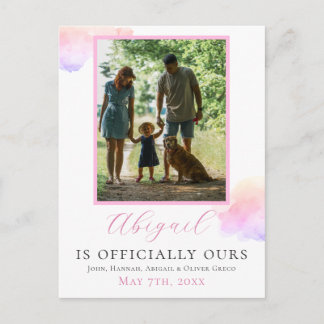 Official Adoption Family Photo  Holiday Postcard