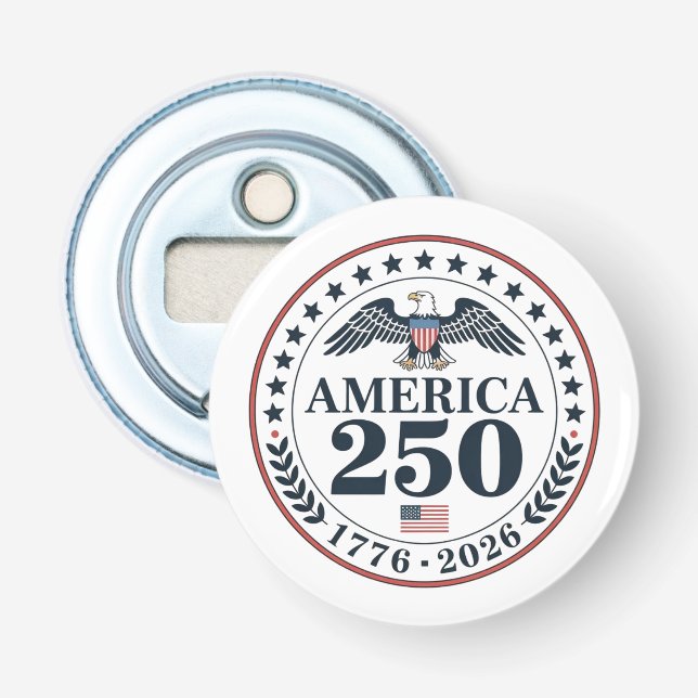 Official America 250th Anniversary Commemorative Bottle Opener (Front)