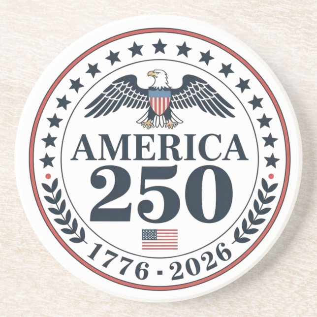 Official America 250th Anniversary Commemorative Coaster (Front)