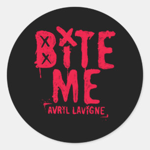 Official Avril Lavigne Red Bite Me Classic Round Sticker