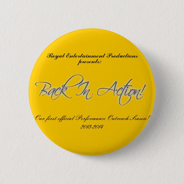 Official BACK IN ACTION Button (Front)