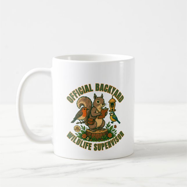 Official Backyard Wildlife Supervisor Funny Mug (Left)