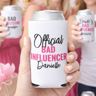 Official Bad Influence Custom Bachelorette Party Seltzer Can Cooler
