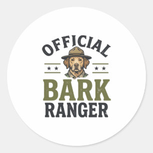 Official Bark Ranger Dog Vintage Graphic_1 Classic Round Sticker