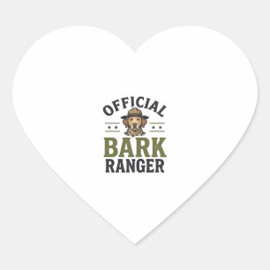 Official Bark Ranger Dog Vintage Graphic_1 Heart Sticker