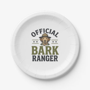 Official Bark Ranger Dog Vintage Graphic_1 Paper Plate