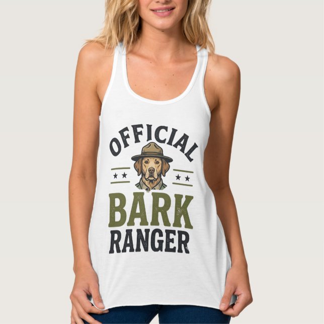 Official Bark Ranger Dog Vintage Graphic_1 Singlet (Front)