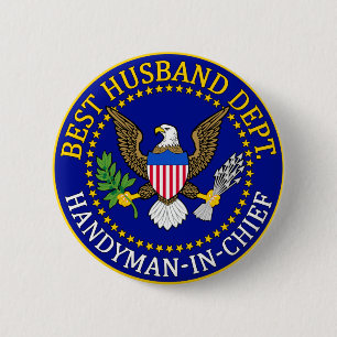 Official Best Husband Department Seal 6 Cm Round Badge
