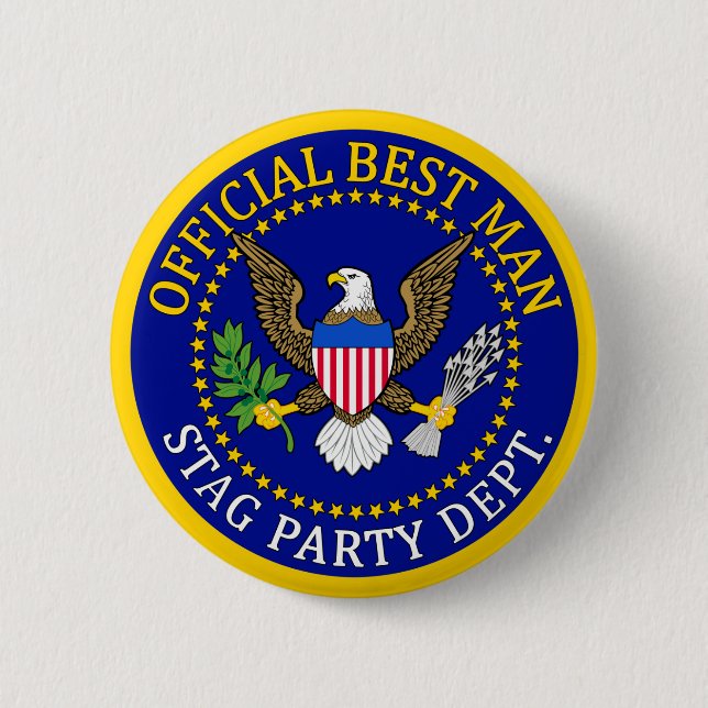Official Best Man 6 Cm Round Badge (Front)