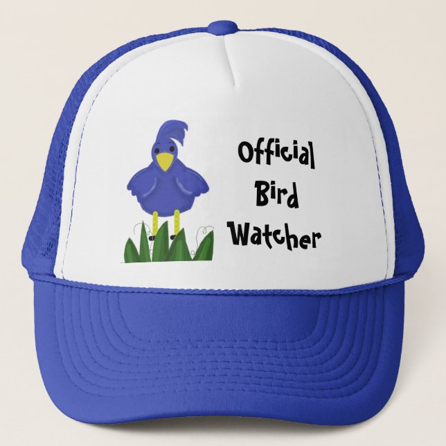 Official Bird Watcher - Blue Bird Trucker Hat (Front)