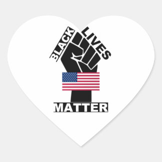 Official Black Lives Matter USA Flag collection 2 Heart Sticker