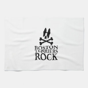 Official Boston Terriers Rock Merch Tea Towel