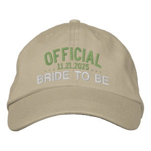 Official Bride To Be Fun Saying Khaki Olive Nature Embroidered Hat