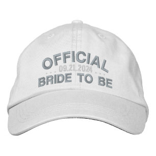 Official Bride To Be Fun Saying Pink on White Embroidered Hat