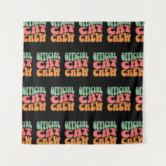 Official Cat Crew Funny Cat Lover Tapestry