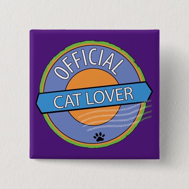 Official Cat Lover 15 Cm Square Badge (Front)
