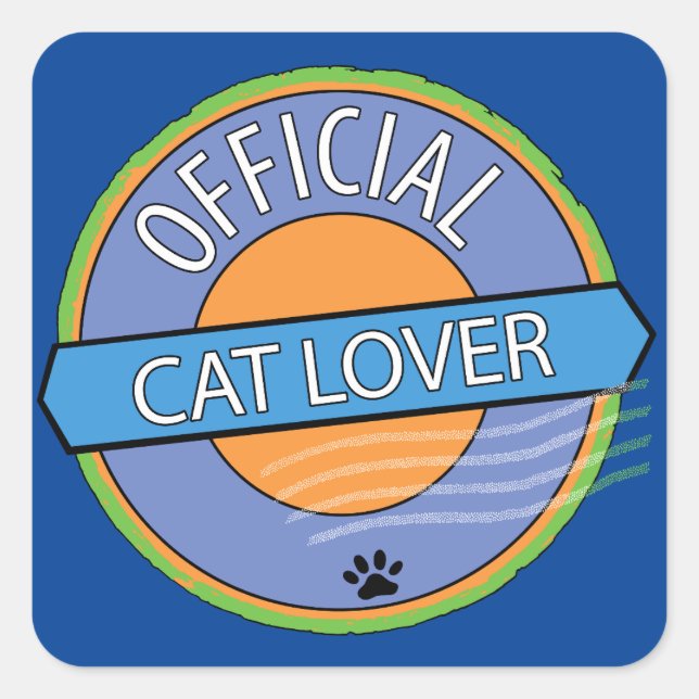 Official Cat Lover   Square Sticker (Front)