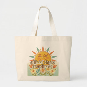 Official Chaos Coordinator Vintage Sun Design Large Tote Bag