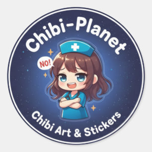 Official Chibi-Planet Logo: Healing Nurse Sticker